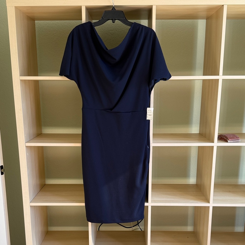 Alexa Admor sexy Navy Blue Dress off the shoulder fitted NWT